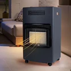 Infrarot Gasheizung Stahl Heizgerät elektrisch Gas Elektroheizung Infrarot, Butan Propan, 750/1500W, 4,2kW, Kippschutz Überhitzungsschutz, BxTxH 42x36x72 cm
