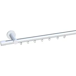 Gardinenstange INDEKO "Consul", weiß, L:140cm Ø:20mm, Aluminium, Gardinenstangen, Innenlauf Komplett-Set inkl. Gleitern und Montagematerial