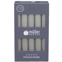 Müller Kerzen Tafelkerzen, schiefer 2221752281 , 1 Packung = 10 Stück, (Ø x H): 20 x 175 mm