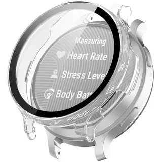 BAIDIYU Hülle Kompatibel mit Garmin Lily 2 Active, PC + Gehärteter Film, Anti-Fall, Anti-Kratzer, Smartwatch Schutzhülle Kompatibel mitr Garmin Lily 2 Active.(Transparentes Weiß)
