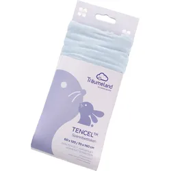 Bettlaken TRÄUMELAND "hochwertiges Spannbetttuch aus Tencel", blau (hellblau), B:70cm L:140cm, Tencel, Obermaterial: 100% Lyocell (TENCEL), Laken, Tencel sorgt für ein besonders trockenes, gesundes Schlafklima