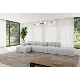 altdecor Modulares Sofa Ecksofa in L-Form - Lizur-L2 - 380x160x70 cm Hellgrau Corner modular Sofa Eckcouch Couch Wohnlandschaft Cauchsofa Polstersofa - Hellgrau/Grau
