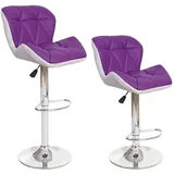 MCW Barhocker A92 höhenverstellbar drehbar Kunstleder Lila