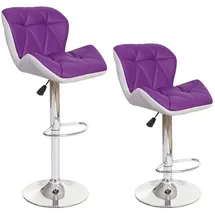 MCW Barhocker A92 höhenverstellbar drehbar Kunstleder Lila