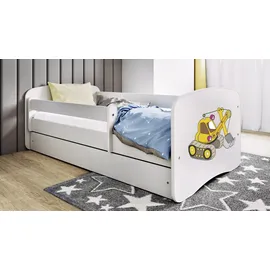 raumhirsch furniture Kinderbett Bagger 80 x 180 cm Holzwerkstoff weiß