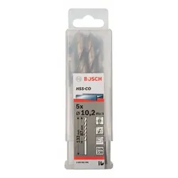 Metallbohrer HSS-Co, DIN 338, 10,2 x 87 x 133 mm, 5er-Pack