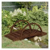 vidaXL Gartenbrücke mit Rad-Design 99 x 50 x 38 cm Braun