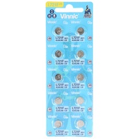 Vinnic 10 Stück Vinnic Knopfzellen AG11, Batterie, 7,9x7,9x2,1mm