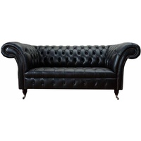JVmoebel Chesterfield-Sofa, Chesterfield Leder Sofa Dreisitzer Couch Wohnzimmer Klassisch Design schwarz
