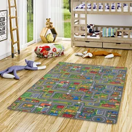 Snapstyle Snapstyle, Kinder Spiel Straßenteppich Grau Grün 200x300cm