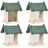 vidaXL Vogelfutterhäuser 4 Stk. Tannenholz