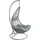 Estexo Hängesessel Polyrattan Hängekorb mit Gestell Hängestuhl Hängeschaukel Korb grau - Grau/Silber