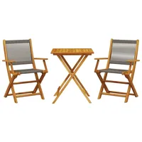 vidaXL Bistro-Set 3-tlg. Grau