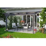 SKANHOLZ Terrassenüberdachung Ancona 434 x 350 cm schiefergrau