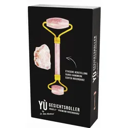 YÙ BEAUTY Rosenquarz Gesichtsroller Doppel