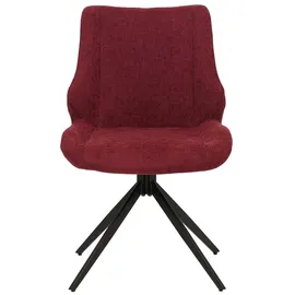 Mendler 2er-Set Esszimmerstuhl HWC-O48, Küchenstuhl, drehbar Auto-Return, Stoff/Textil Chenille (320g/m2) bordeaux