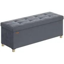 Songmics Sitzbank Samt Schiefergrau 38 x 110 x 40 cm