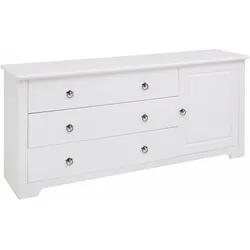 Kombikommode HOME AFFAIRE "Hugo", weiß, B:152cm H:68cm T:38cm, Sideboards, aus massiver Kiefer, Breite 152 cm