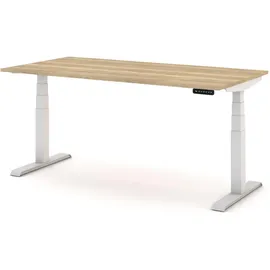 Assmann Electronic Schreibtisch Pitino Eiche Natura / Weiß