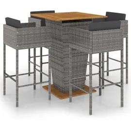 vidaXL Gartenbar Set 5-tlg. Grau