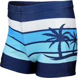Aquarti Badehose mit Motiv – Schwimmhose Jungen Enganliegend, Badehosen für Jungen Schnell Trocknend, Farbe: Dunkelblau/Blau/Palmen, Größe: 146 - 146
