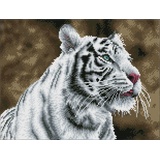 DIAMOND DOTZ DQ8.007 - Original 5D Diamond Painting Squares Set Weißer Tiger, Kreativset mit 17.595 quadratische Diamant Mosaiksteinen, Malset ca. 31 x 41 cm für Erwachsene und Kinder ab 8 Jahren