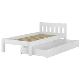 Erst-Holz Modernes Einzelbett 90 x 200 cm Weiß