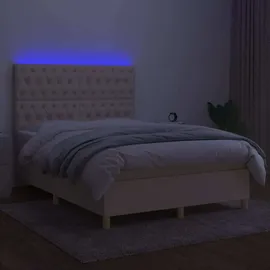 vidaXL Boxspringbett 140 x 200 cm Creme