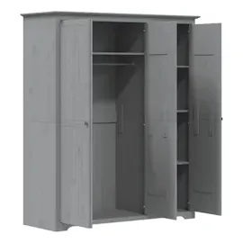 vidaXL Kleiderschrank BODO Grau 146x53,5x173 cm Massivholz Kiefer