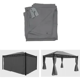 MCW Seitenwand für Pergola Calpe 4 Stück 3,3 x 2,1 m Grau