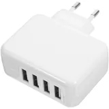 Housoutil Mehrfach USB Ladegerät mit 4 Anschlüssen Automatischer Stromerkennung Kompakt aus Kunststoff 5v 2a für Reisen und Mobile Nutzung