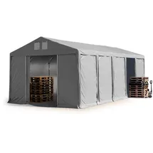 TOOLPORT 5x10 m Lagerzelt PVC-Plane, mit Bodenrahmen, ohne Statik - (79806)