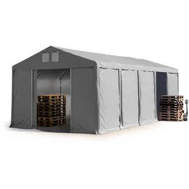 TOOLPORT 5x10 m Lagerzelt PVC-Plane, mit Bodenrahmen, ohne Statik - (79806)