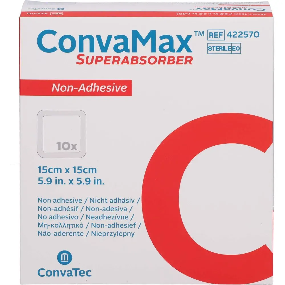 CONVAMAX Superabsorber nicht adhäsiv 15x15 cm 10 St