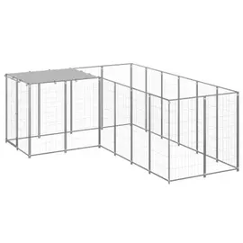 vidaXL Hundezwinger 2,42 m2 Stahl Silber