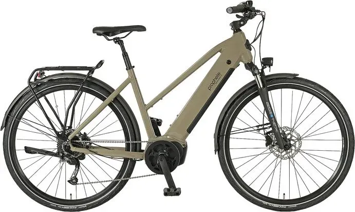 Prophete Entdecker 3.0 Trekking-E-Bike – 50 cm Komfort-Trapezrahmen, bis zu 110 km Reichweite, leistungsstarker AEG-Mittelmotor, hydraulische Scheibenbremsen & Federgabel