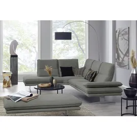 W.Schillig Eckcouch Mikrofaser 2-Sitzer Grau