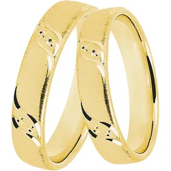 Trauring DOOSTI "Schmuck Geschenk Silber 925 Trauring Ehering Partnerring LIEBE" Gr. 52, gold (gelbgoldfarben), Fingerringe, 52, Silber 925 (Sterlingsilber), 4mm