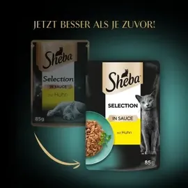 Sheba 28x 85g Megapack Sheba Varietäten Frischebeutel Selection in Sauce mit Huhn Katzenfutter nass