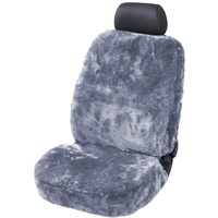 Torrex® Lammfell-Sitzbezug - kein Patchwork - Vollbezug mit allgemeiner Betriebserlaubnis (ABE) Universalgröße (Farbe Anthrazit)