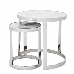 Casa Padrino Luxus Art Deco Designer Beistelltisch 2er Set - Luxus Hotel Tisch