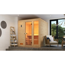 Weka Sauna Valida Plus mit Glastür/Fenster/9 kW Ofen