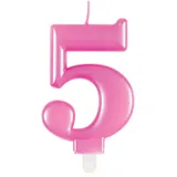 Unique Geburtstagskerze Zahl 5 19605 5 rosa