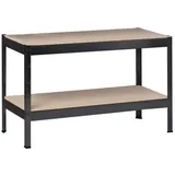 SCHULTE Regalwelt Schwerlastregal Holz/Metall 43x100x35 cm schwarz 2 Holzböden