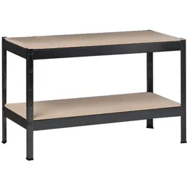 SCHULTE Regalwelt Schwerlastregal Holz/Metall 43x100x35 cm schwarz 2 Holzböden