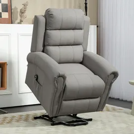 Homcom Fernsehsessel mit Aufstehhilfe Relaxsessel mit Liegefunktion, Heizfunktion, Massagesessel mit Taschenfeder, Seitentasche und