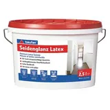 Baufan Wandfarbe Seidenglanz Latex, weiß, Latexfarbe, seidenglänzend, 2,5 Liter