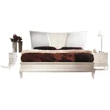 Xlmoebel Schlafzimmer-Set Schlafzimmer Bett Nachttisch Set mit Doppelbetten und Bettgestell, (Set 3tlg.Schlafzimmer (Bett + 2x Nachttisch), Hergestellt in Europa weiß