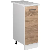 Vicco Apothekerschrank R-Line Medizinschrank für die Küche Sonoma/Weiß 30 cm AP Marmor
