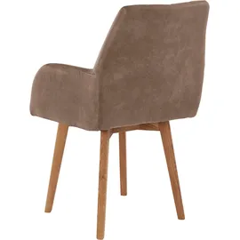 Home Affaire Brest 59,5x88x66 cm, 2 St., Microfaser, Gestell Eiche Massiv geölt